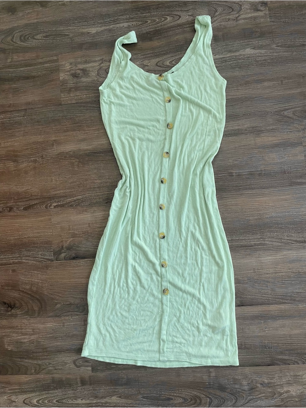 Brave Soul Mint Green Button-Front Mini Dress